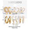 Retro French Gold Ear Ring Set With Artificial Pearl Decoration For Women