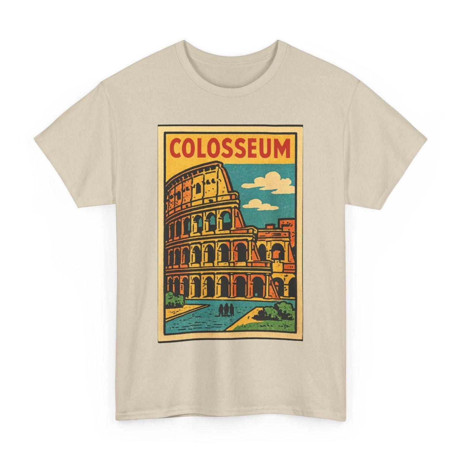 Colosseum T-Shirt: Retro Comic Style Rome Gladiator Tee S