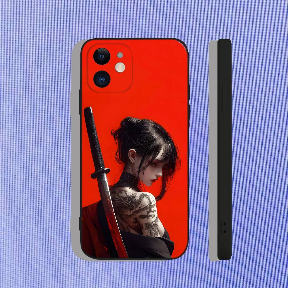 

Samurai Geisha Mask For iPhone 17,16,15,14,13,12,11,Air,X,XR,Pro,Max,Plus Black Soft Silicone Cover Phone Case iPhone17