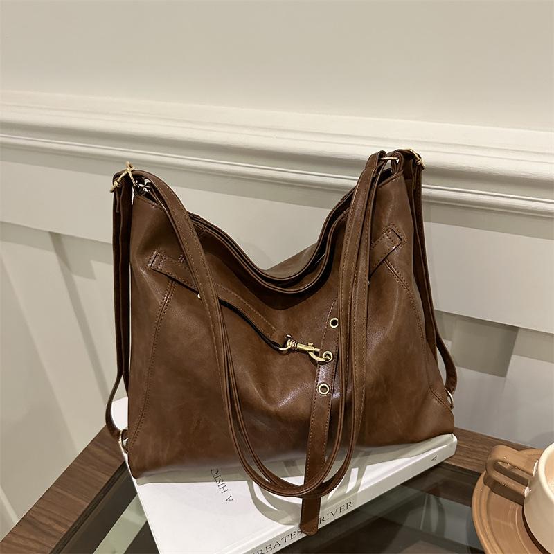Multifunctional Messenger Bag, Women'S Autumn Retro Backpack, Shoulder Bag, Large-Capacity Shoulder Bag.