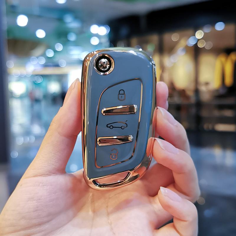 New TPU Car Remote Key Case Cover Protect Shell Bag For Peugeot 3008 308 408 407 5008 For Citroen C1 C2 C3 C4 C5 DS3 DS4 DS5 DS6