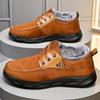 Classic Retro Brown Men Short Boots 2025 New Winter Plush Warm Comfortable Cotton Shoes Trend Outdoor Work Casual Sports Shoes