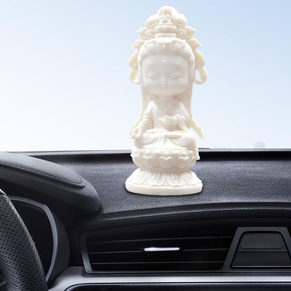 Mini Buddhism Figurine Statue Car Decoration Decorative Lifelike Resin Miniature Crafts Dolls Meditating Statue for Bedroom