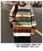 Men's Retro Color-Blocked Striped Sweater - Soft, Cozy, Loose-Fit Knitwear for Autumn/Winter Casual Wear