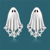 2Pcs Halloween Ghost Zircon Stud Earrings for Women Cute Resin Design Earring Festival Party Jewelry Gifts