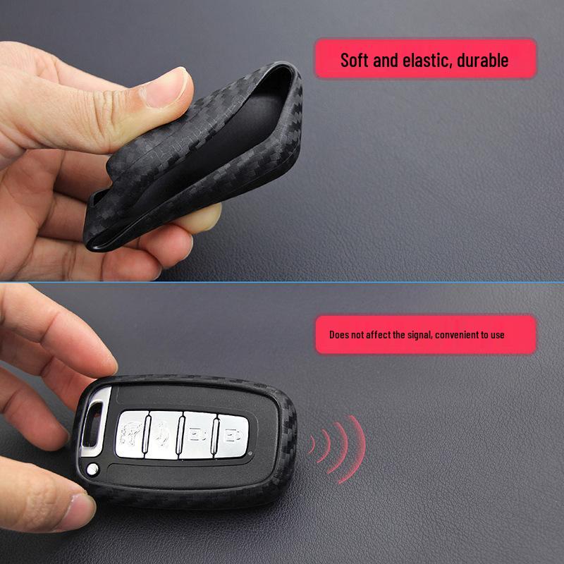 Hyundai Elantra ix35, Mistra, Sonata 8, Kia Sportage, Forte Kohlefaser Autoschlüsselhülle