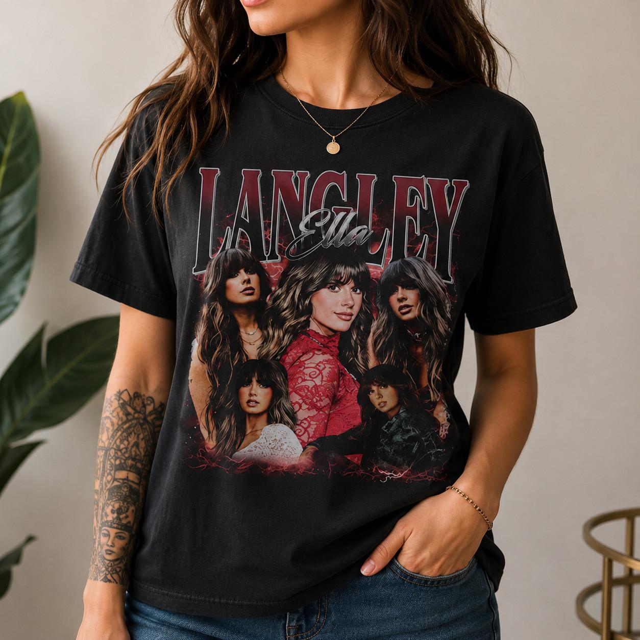 Ella Langley Vintage 90s Bootleg Streetwear Graphic T Shirt XL