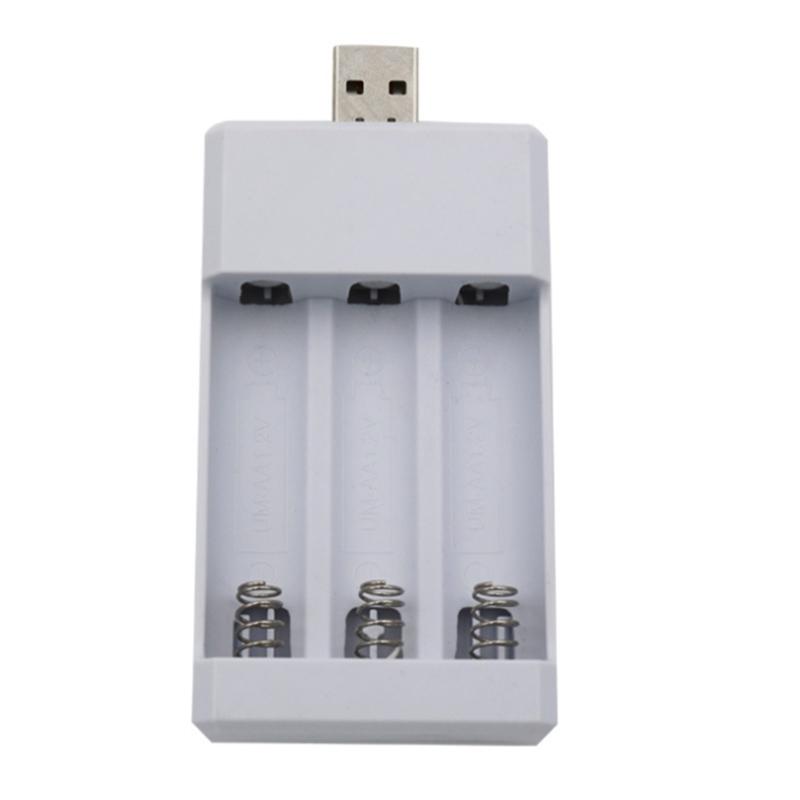 Rechargeable Battery Charger USB Output 3 Slots Charging Short Circuit for Protection Suitable for AAA/AA Battery Tools