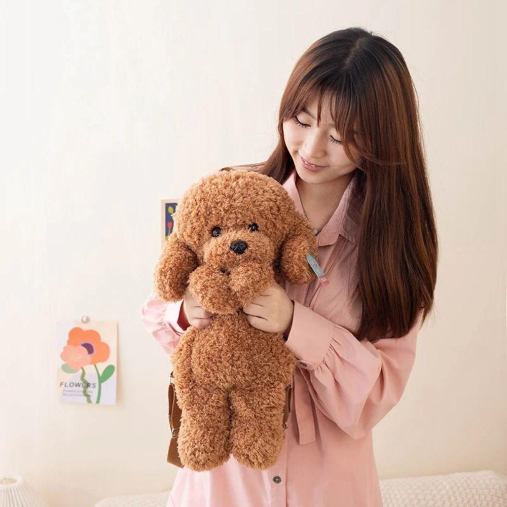 Stuffed Doll Dog Plush Backpack Large Capacity Animal Plush Toys Dog Shoulders Bags  Students