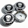 4pcs Skull Logo Emblem Car Wheel Center Caps 66MM Clips 62MM Rim Hubcaps Dust Cover Hub Wheels Cap Replacement Car Accessories