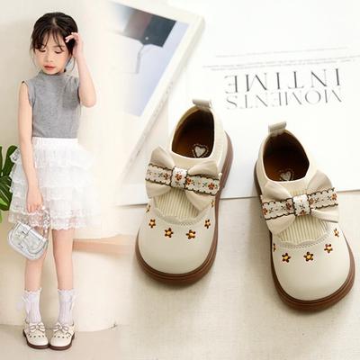 Neue Herbst- und Wintermädchen Pastorale Schleife Mode Weiche Sohle Lässige Performance Lederschuhe