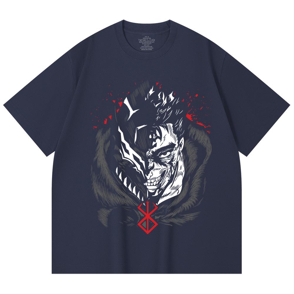 230 Gsm 100% Cotton Berserk V9 Print Unisex Heavy Cotton T Shirt