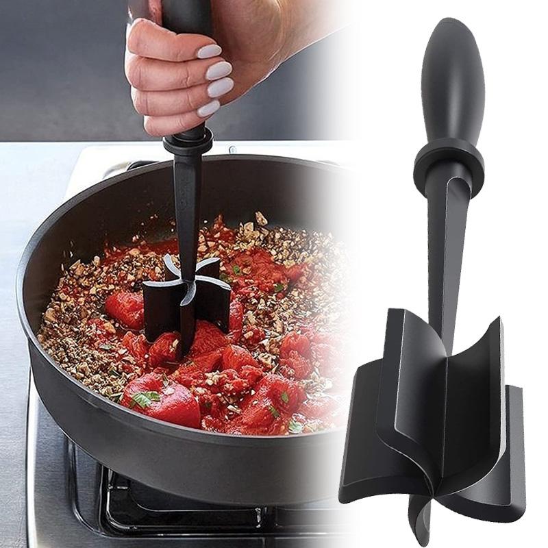 1pc Meat Chopper Hamburger Chopper Utensil, Professional Heat Resistant Nylon Masher & Smasher Meat Kitchen Tools