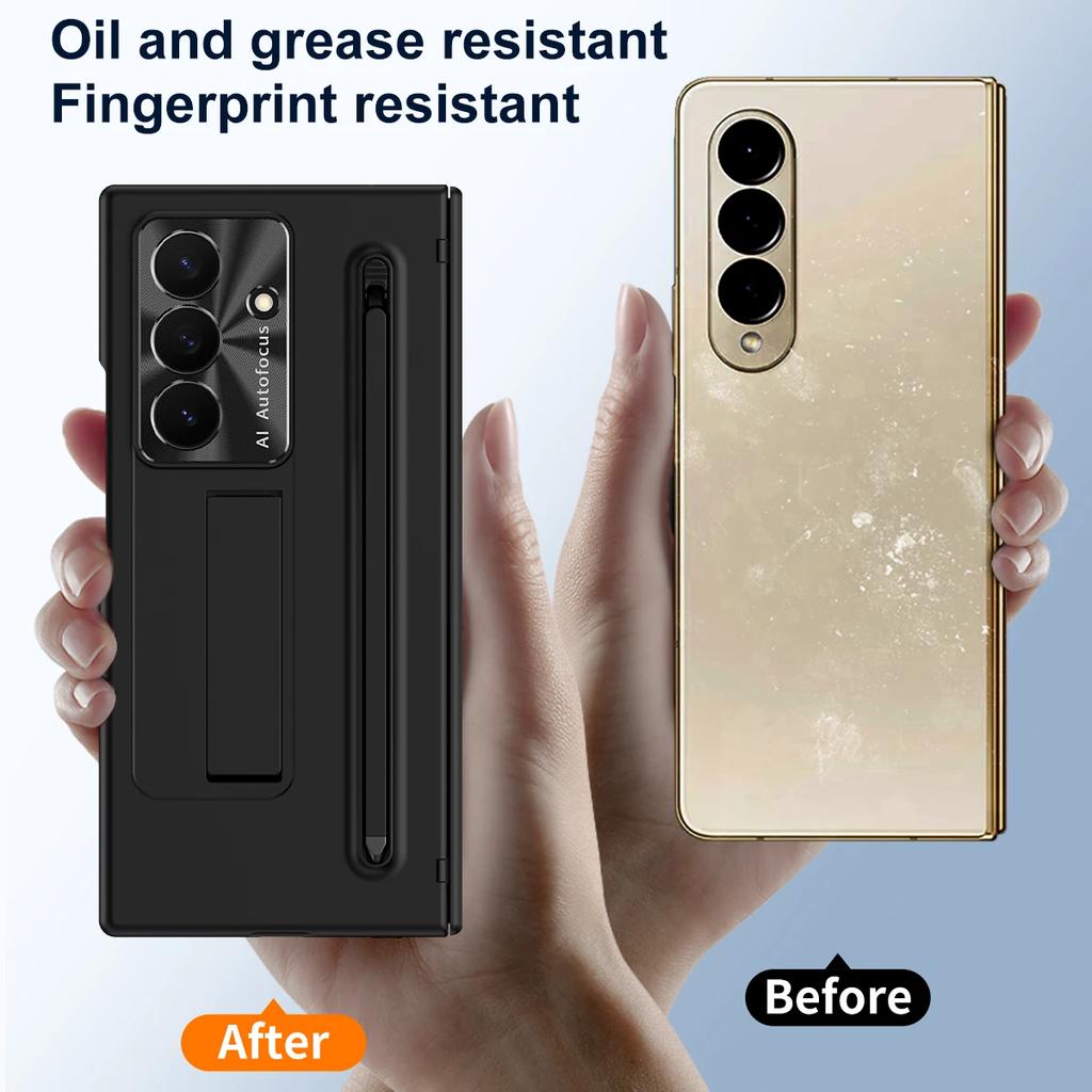 For Samsung Galaxy Z TriFold phone case, with tempered glass, integrated stand, with pen and pen slot, fingerprint-resistant
