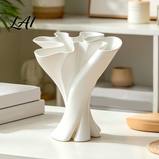 Decoratieve Tuinornamenten voor Balkon Gedraaide Bloemenvaas 3D Geprinte Onregelmatige Vazen Tafeldecoratie Stijlvolle Kamerdecoratie Slaapkamer Moderne Vaas