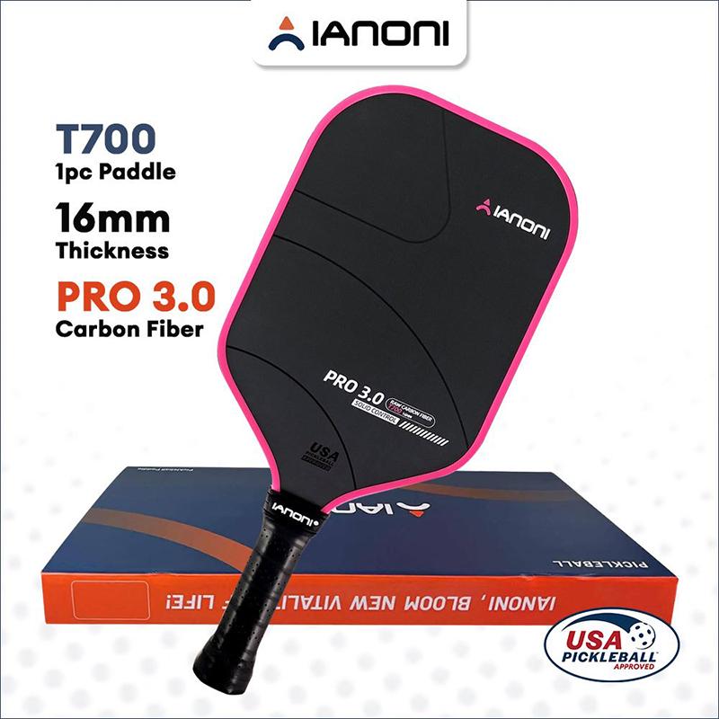 IANONI Ракетка для пиклбола PRO 3.0 16 мм T700 Solid Control and Pwower Профессиональная ракетка для пиклбола