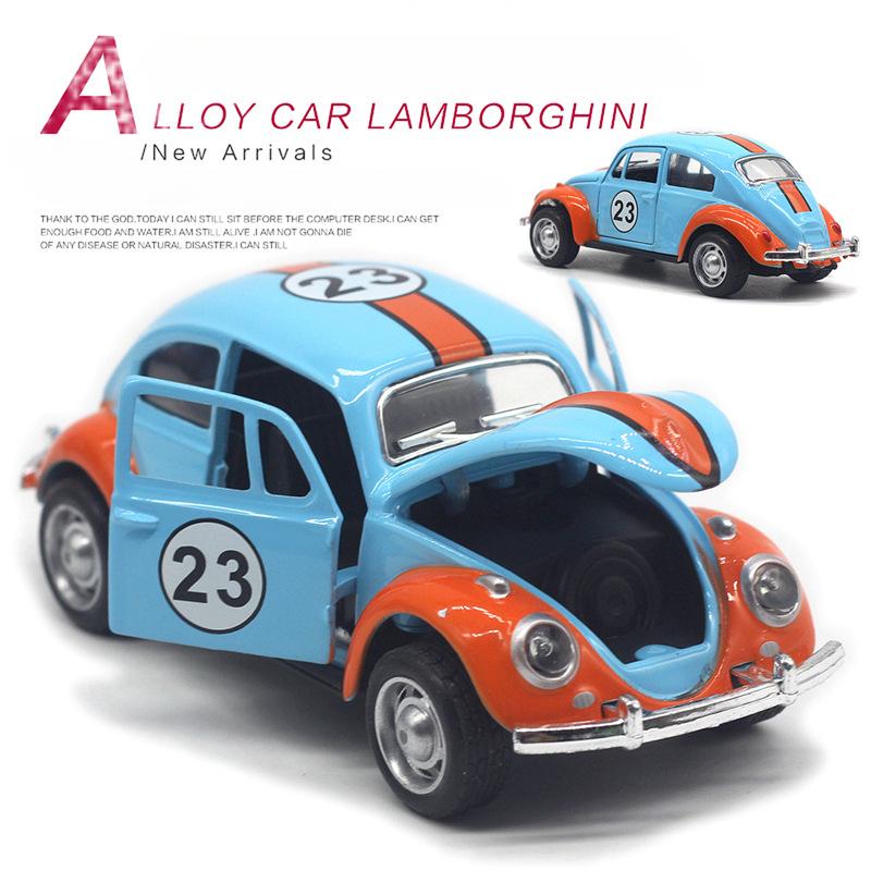 1: 32 Alloy Beetle Racing Car Model High Simulation Diecasts Toy Pull Back Vehicles Decoration Toys for Childrens Birthday Gift