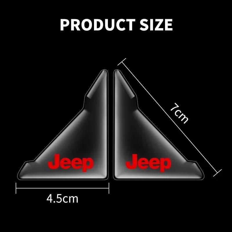 2Pcs Transparent Car Door Corner Cover Anti-Scratch Protection Sticker For Jeep Renegade Wrangler JL JK Gladiator Grand Compass AKU1