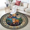 Cats Glass Journey Round Area Rug Under Office Chairs Bedroom Living Room Home Decor