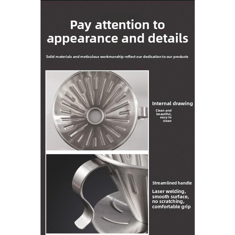 V60 Coffee Filter Stainless Steel 304 Coffee Set Equipment - Filter Cup Funnel Drip