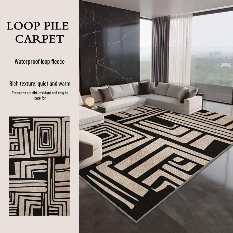 

Прочный водонепроницаемый однотонный ковер - износостойкий, необрастающий, дышащая основа из хлопкового льна для гостиной дома 160x230 cm