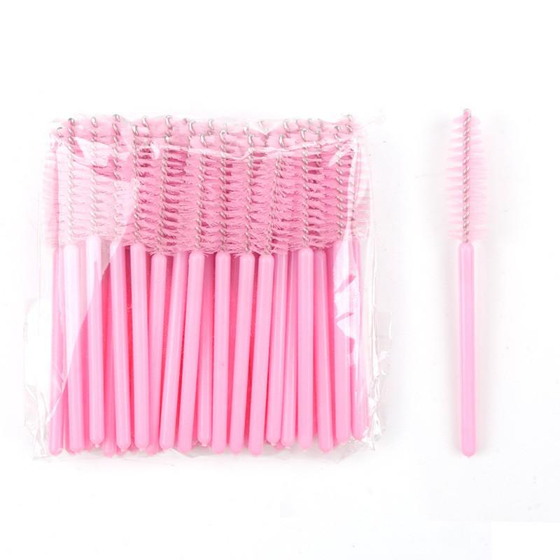 Disposable Short-Handle Eyelash & Brow Brushes - Pack of 50, Portable Mini Makeup Tool