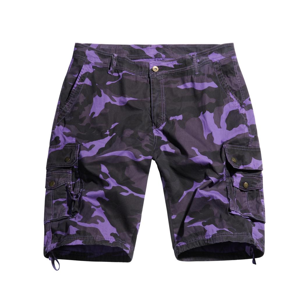 European and American Style Plus Size Men's Multi-Pocket Casual Mid-Length Beach Shorts