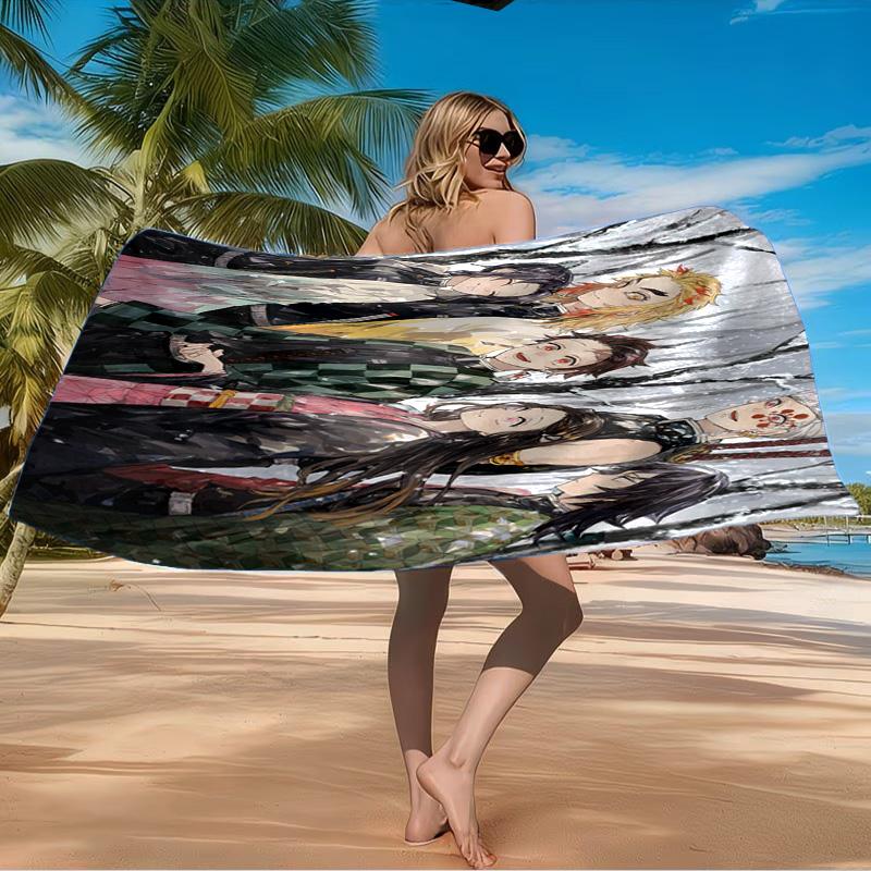 Winter Fantasy Slayer Group Beach Towel Microfiber Beach Towel, Lightweight and Quick-Dry, for Summer Travel, Swimming Pool Fan Birthday Gift
