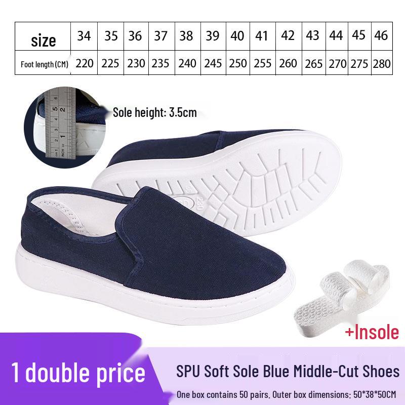 Dustproof Anti-static PU Mid-cut Soft Sole Work Shoes for Cleanroom