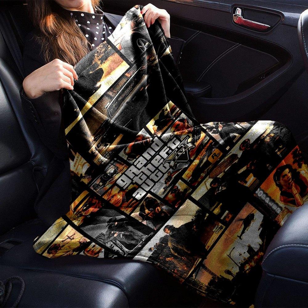 1pc Grand Theft Auto Soft Flannel Blanket with Designer Print A Cozy Blanket for All Seasons, Perfect for the Couch, Bed, Office
