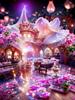 Diamond Painting Romantic Pink Landscape House Diy Full Square Round Drill Rhinestone Embroidery Fantasy Castle Mosaic Cross Stitch Kits Wall Decor