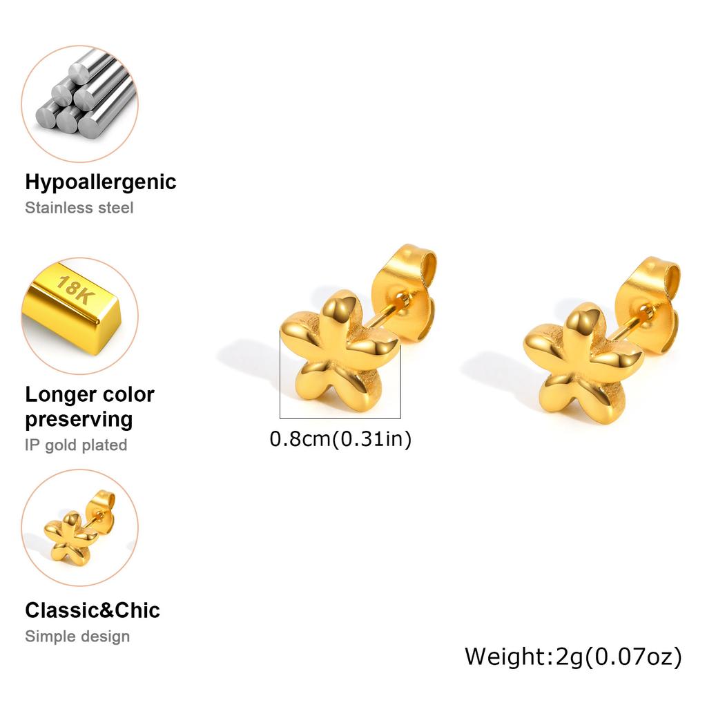 Vnox Damen Kleine Hübsche Blumen Ohrstecker Edelstahl Mode Statement Knorpel Ohrschmuck Geschenke