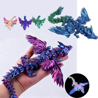 15cm 3D Baskılı Hareketli Kanatlı Ejderha Hareketli Eklemli Fidget Oyuncak Döndürülebilir Eklemli Ofis Masaüstü Süsü Oyuncak El Sanatları Hediye