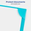Corner Lock 3 Pocket Binder Sleeves Document Storage Assorted Colors Durable Non-Tearing Polypropylene Pack of 3 Organizing