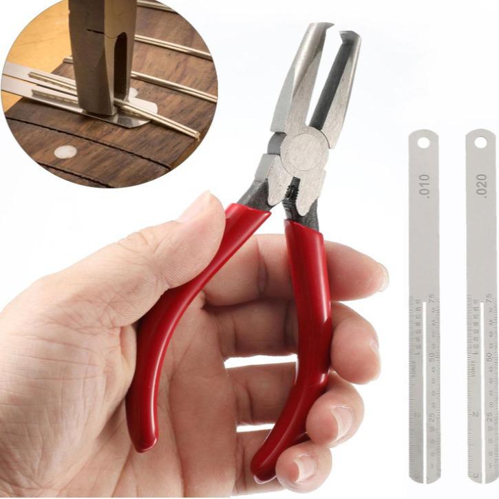 6-Inch Guitar Fret Puller: Flathead Pliers & Spacers for Fret Replacement