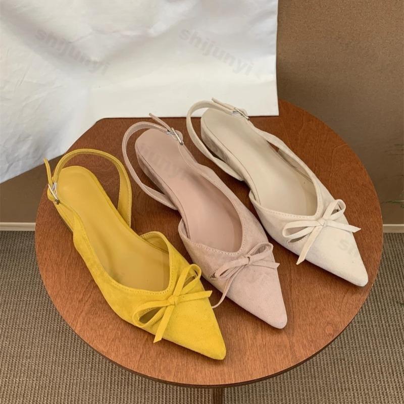 Fashion 2025 Summer Temperament Bow Design Sandals for Women Concise Lightweight Fashion Wedge Heel Shallow Mouth Comfortable Cool Pumps