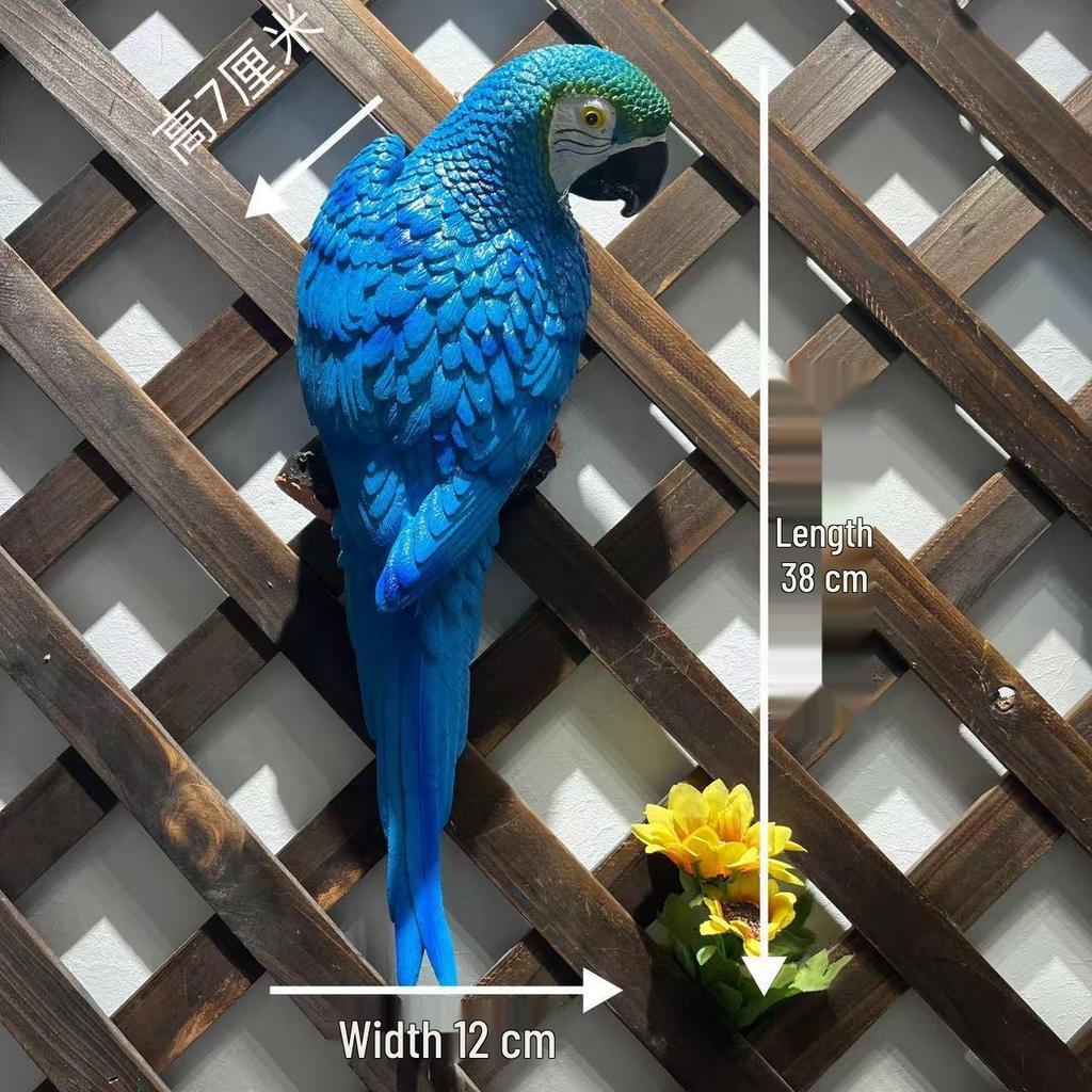 Creative Resin Macaw Cockatoo Small Bird Wall Hanging Ornament