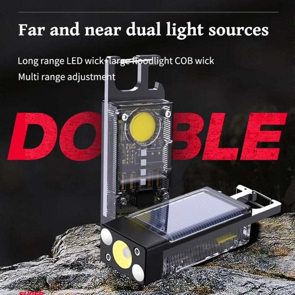 4000LM mini EDC solární LED + COB svítilna malá kapesní klíčenka svítilna USB dobíjecí silná magnetická kempingová lucerna světlomet