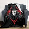 1pc V for Vendetta Flannel Throw Blanket - HD Printed Lightweight Soft Warm All-Season Blanket for Sofa, Bed, Travel, Camping 104