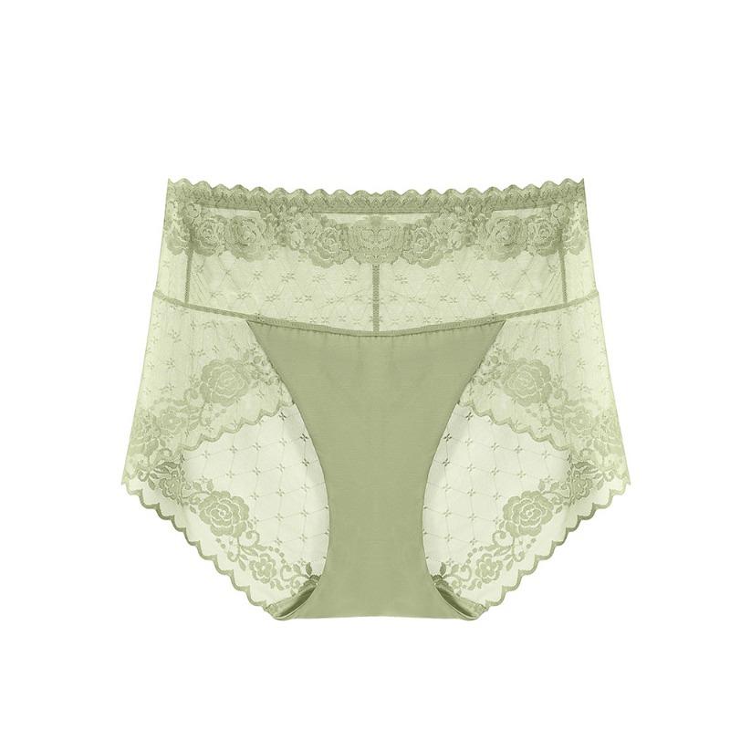 

Кружевное нижнее белье с высокой талией для женщин, сексуальные бесшовные трусики, эластичные трусы больших размеров, хлопковые трусики XXL
