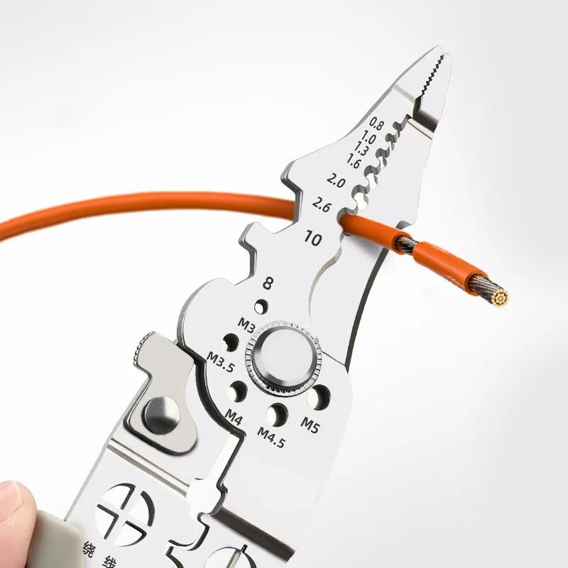 Cable Cutter Tool Adjustable Automatic Wire Stripping Machine Electric Terminal Crimper Pliers Lug Multifunctional