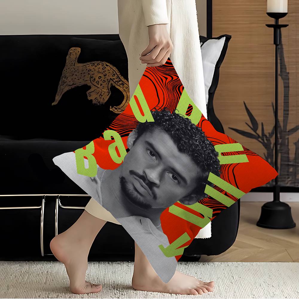 Pop Hip Hop Rapper Bad Bunny Pillowcases Home Bedding Decorative Pillow Cover Wedding Super Soft Pillow Case