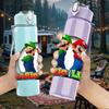 1PC Mario And Luigi Brother Duo 750ml Color Plastic Water Bottle Leakproof Flip Straw Lid For Sports Office Home Use