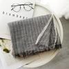 Windproof Winter Cashmere Scarf Thicken Men Scarf Simple Striped Pleated Shawl  Unisex