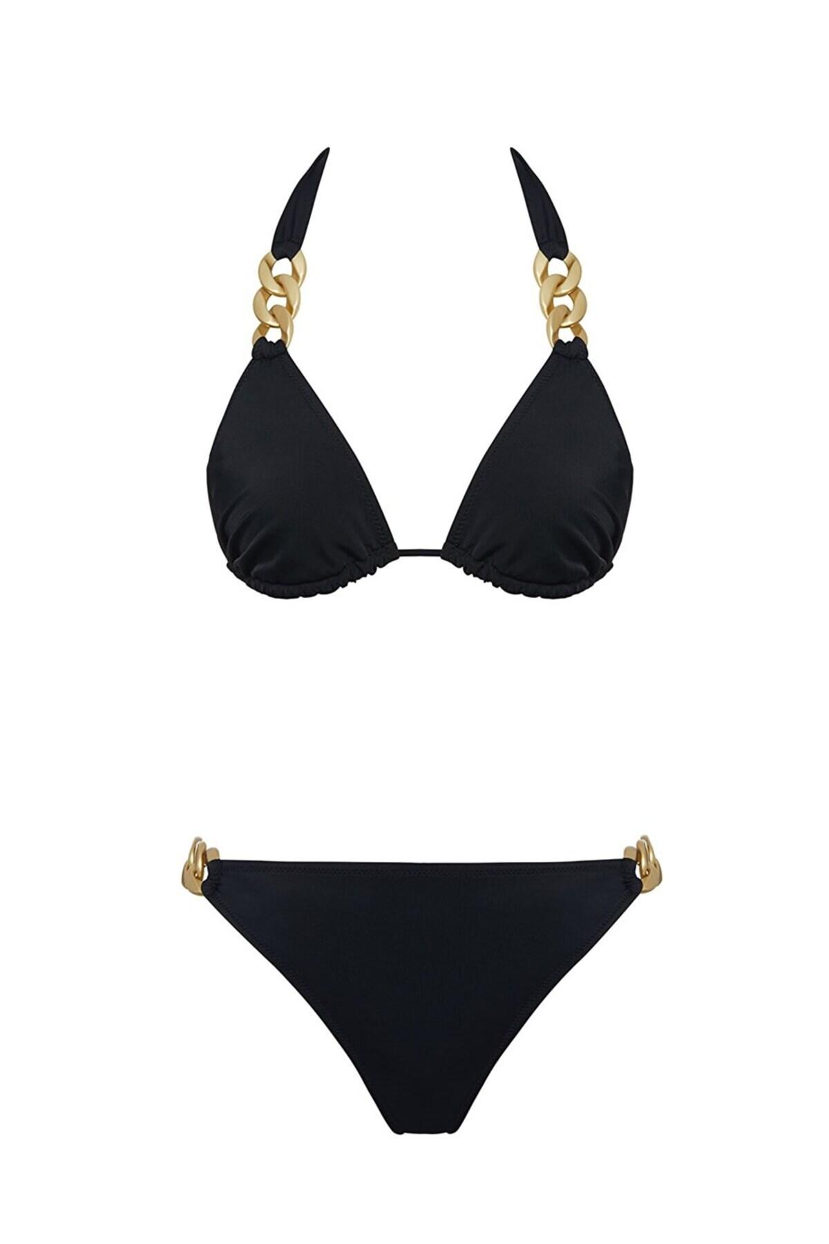 

Women s Fashion New Bikini Set Triangle Bikini Set with Chain Accessories Slr 448