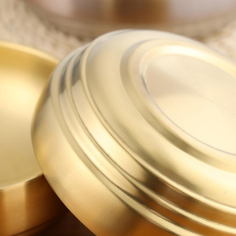 Korean Style 304 Stainless Steel Double Layer Cold Noodle Bowl Gold Silver Rice Bowl  Large Soup Bowl