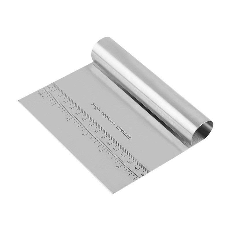 Stainless Steel Multifunctional Noodle Slicer & Baking Scraper with Scale