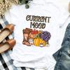 Women Lady Floral Truck Pumpkin Halloween Thanksgiving Print Womens Clothes Shirt T Tee For Tshirt Female