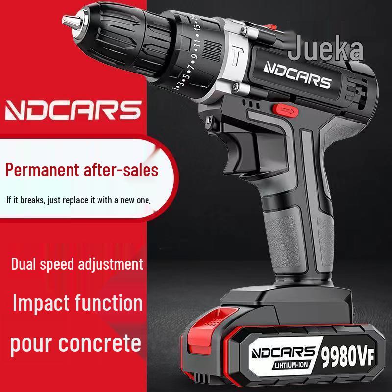 Dual Speed Industrial-Grade Cordless Impact Drill, Rechargeable Electric Screwdriver with Lithium Battery for Household and Multifunctional Use