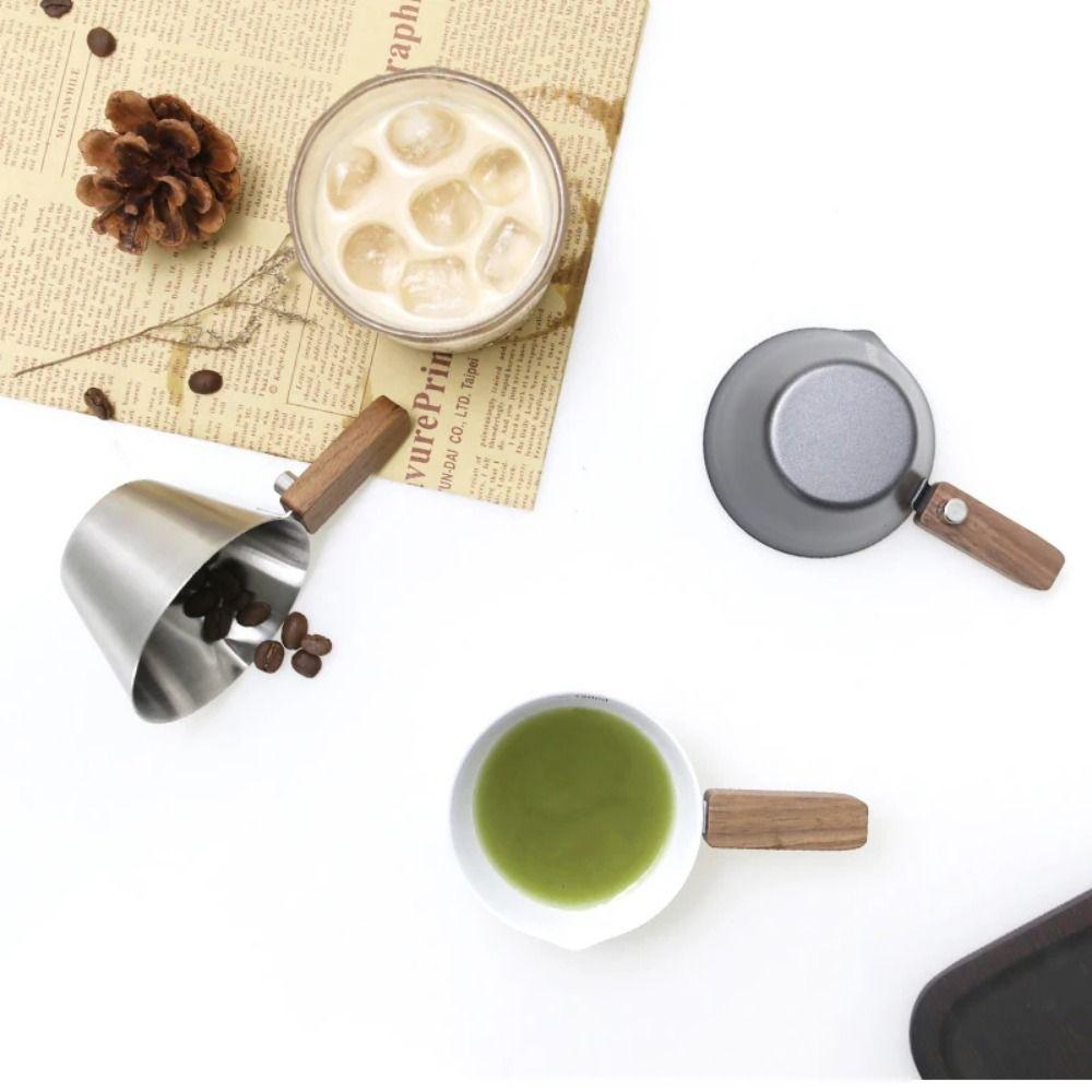 Wood Handle Scaled Coffee Pouring Cup Coffee Extraction Mug  Coffee Measurements